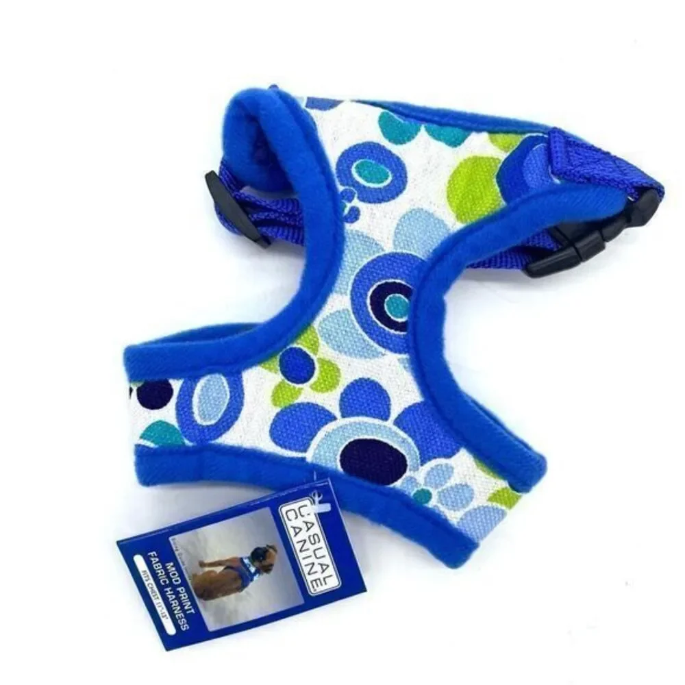 Dog Harness Casual Canine Blue Floral Mod Print XS New